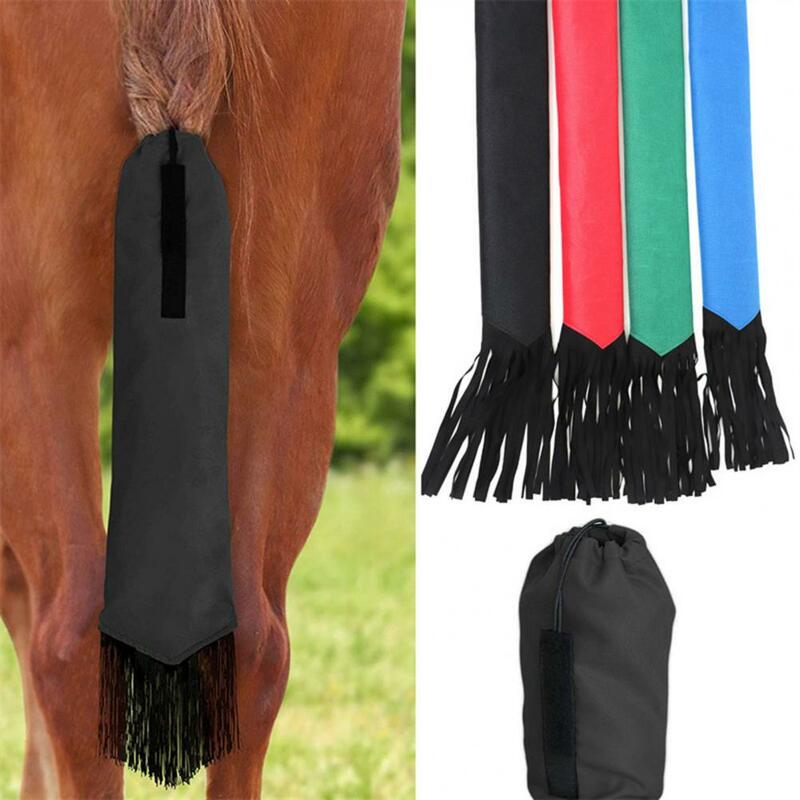 Folding Horse Tail Storage Bag Anti-dust Wear-resistant Long-lasting Drawstring Tassel Horse Tail Cover