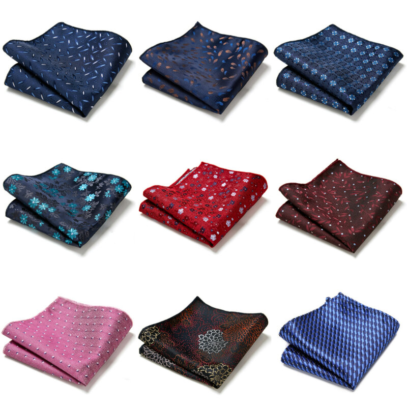 126 Many Color Dropshipping 100% Silk Handkerchief Pocket Square Beige Male Polka dot  Fit Workplace Suit Accessories