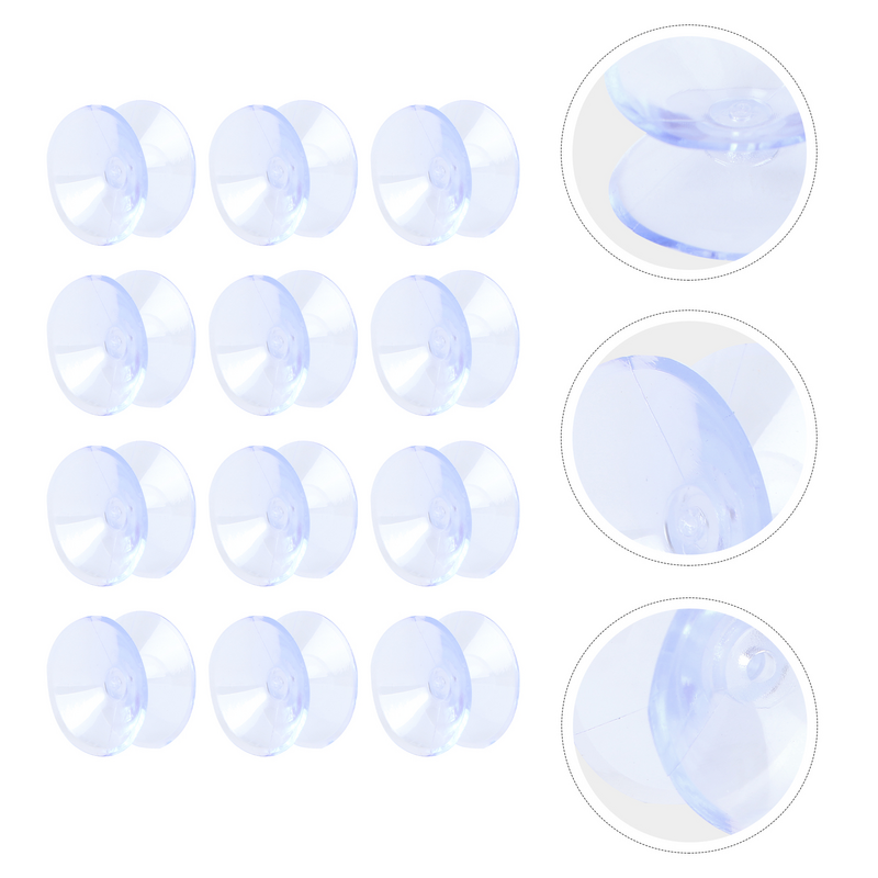 12pcs 10 X 20mm Sucker Pads for Glass Double Sided Suction Cups Transparent Glass Table Spacers Clear