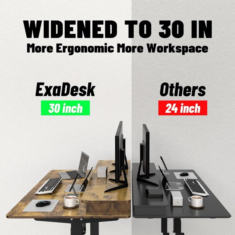 Electric Standing Desk Adjustable Height, Double Storage Shelves Stand Up Desk, Home Office Workstation Sit Stand up Desk