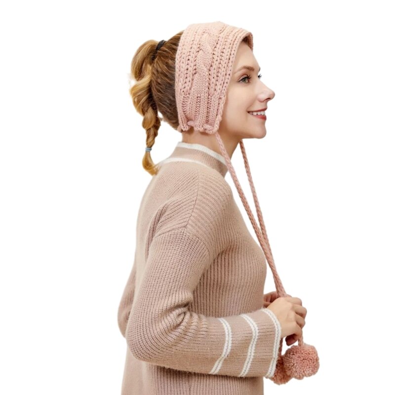 Crochet Knitted Earflap Headwrap Headband Ear Warmer Earmuffs Winter Hair Muffs Dropship