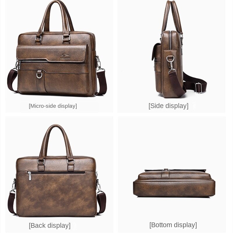 Horizontale Vintage Aktentaschen für Männer Echt leder Handtasche Luxus männliche Schulter Umhängetasche Business Laptop Einkaufstasche
