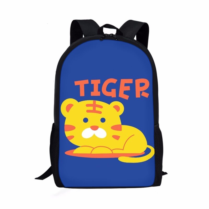 Cartoon Chinese Zodiac Print Pattern School Bag For Children Young Casual Bags For Kids Backpack Teens Large Capacity Backpack