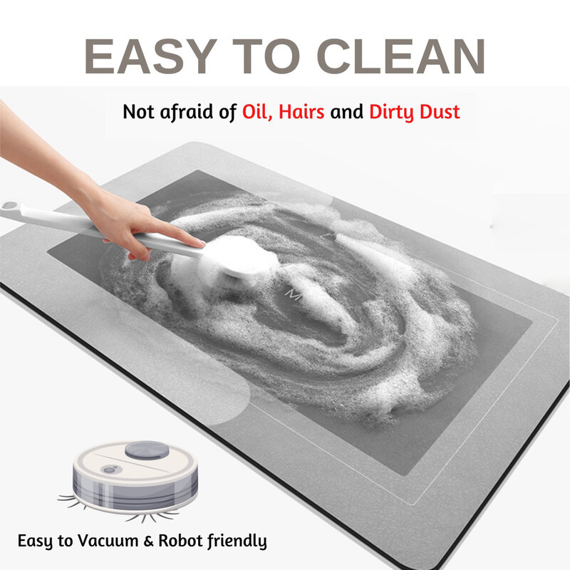 Kitchen Floor Mat Diatom Mud Pad Super Absorbent Bath Pad Anti-Slip Carpet Kitchen Mats Wipeable Wash Long Strip Carpet