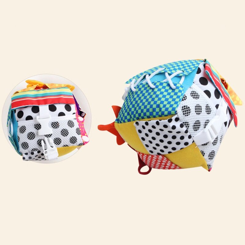127D Tkanina dziecięca Zajęte kwadratowe zabawki do gry piłkę Buty zapinane na guziki Zasznurowane ubranie Zabawka rozwijająca