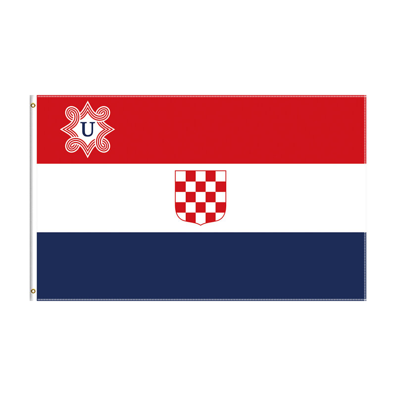 90X150Cm Kroatië 1941-1945 Vlag Polyester Gedrukt Historische Banner Voor Decor