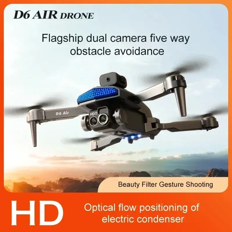 D6 Drone 8K Professional Dual Camera Photography Optical Five-way Obstacle Avoidance Quadcopter Toys Gift 5000M