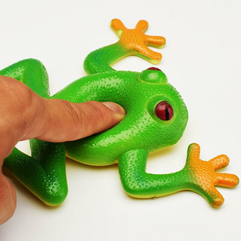 Ranas elásticas extraíbles para niños, juguetes de simulación de rana de elevación lenta, alivio del estrés