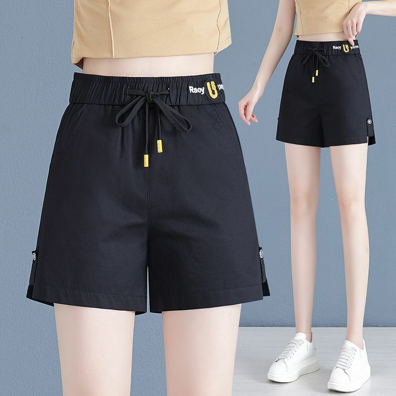 Le donne Summer Simplicity Loose Fashion Plaid sembrano sottili pantaloncini a vita alta vestiti delle donne Casual All-match gamba larga