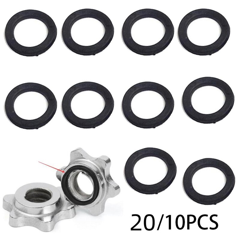 10/20 Stuks Vervanging Orings Rubber Ringen Voor 1 Spinlock Dumbbell Noot Fitness Accessoires Duurzaam Praktisch Plastic Zwart 25Mm