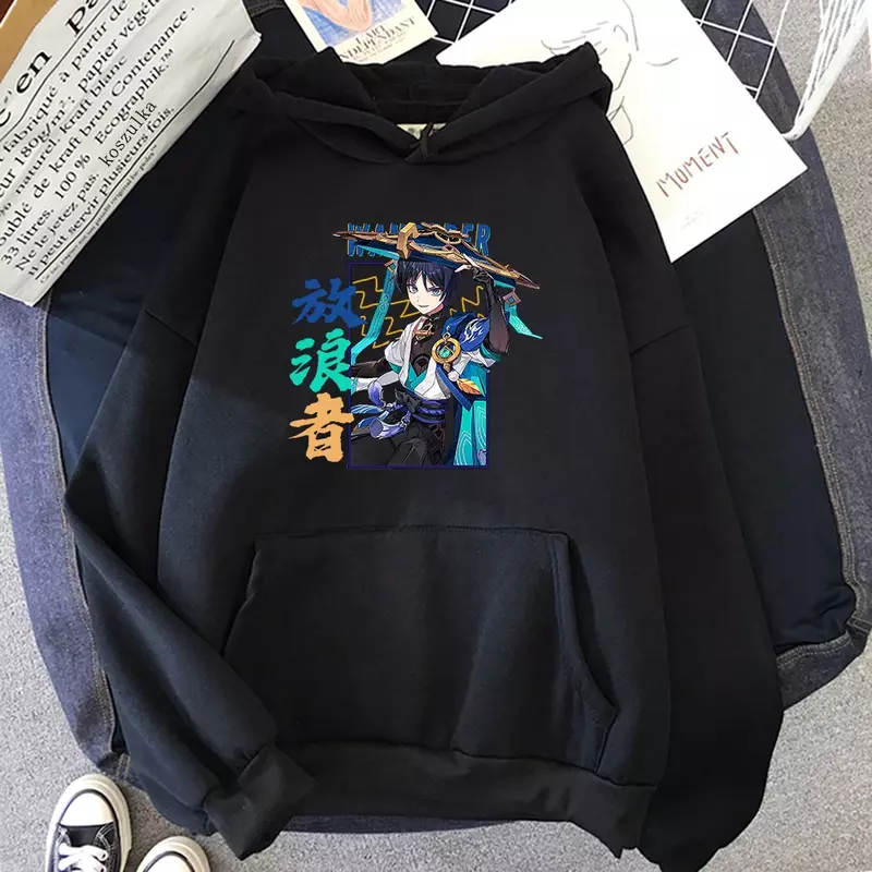 Толстовка Genshin Impact, женские пуловеры Harajuku с мультяшным рисунком и капюшоном, модные женские блузки 2023, толстовки унисекс Y2k, одежда, Топ