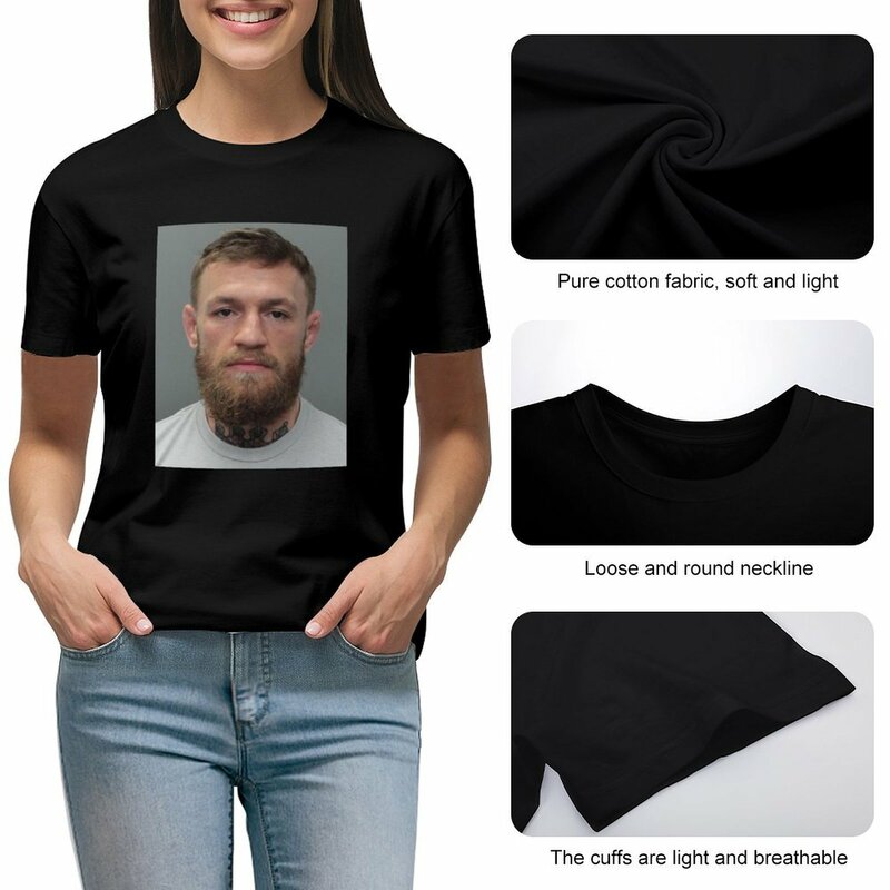 Conor Mcgregor Mugshot T-Shirt Esthetische Kleding Korte Mouw T-Shirt Zomer Topkleding Voor Dames