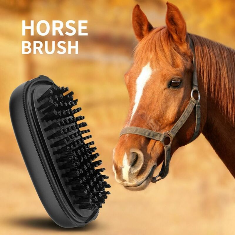 Escova multifuncional de higiene de cavalos, Remoção de carpetes de pulga, Pentes de cauda de gado, Pente preto