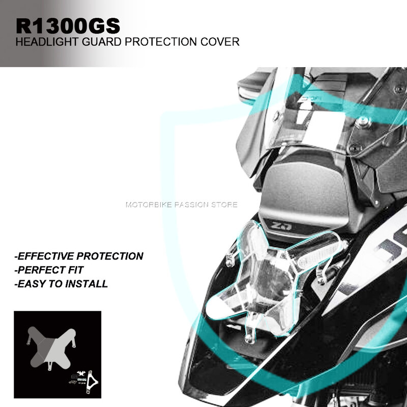 BMW r1300gs,r 1300 gs,23-2024用のオートバイのヘッドライト保護カバー