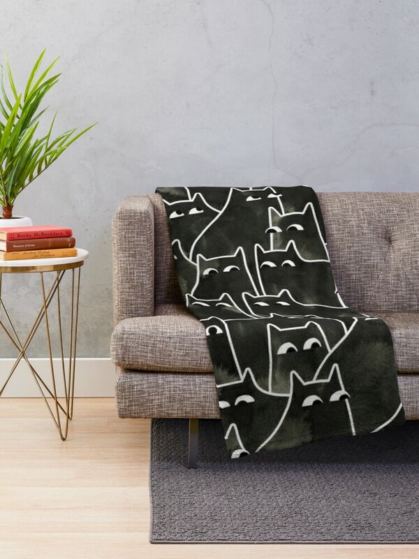 Роскошное тонкое одеяло для дивана с изображением подозрительных кошек