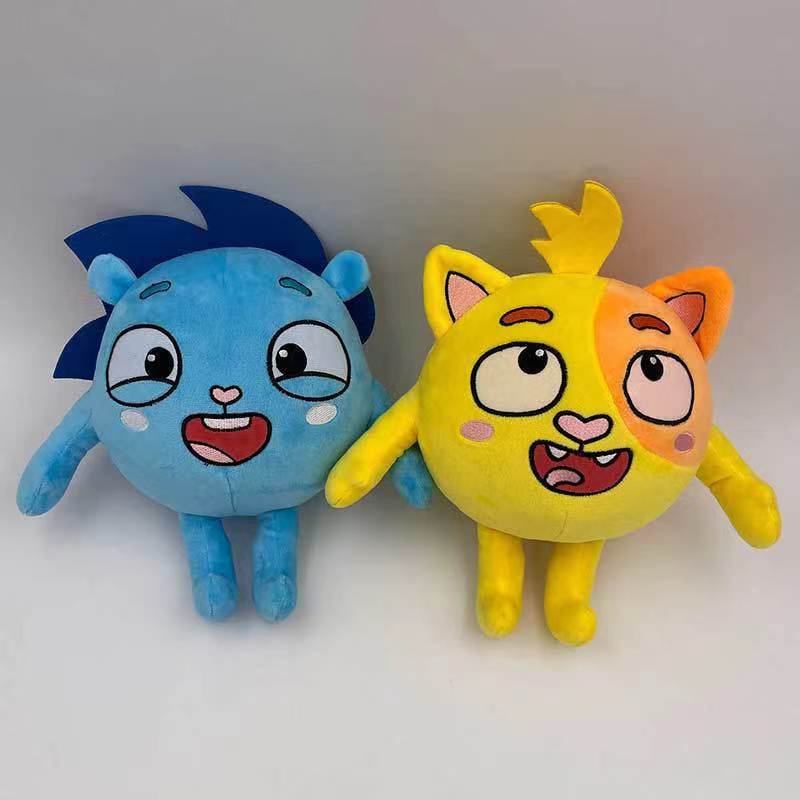 Anime Soft Stuffed Animals Boneca para crianças, brinquedos de pelúcia Baby Zoo, gato dos desenhos animados, rinoceronte, ouriço, canções, presentes de aniversário, 24cm