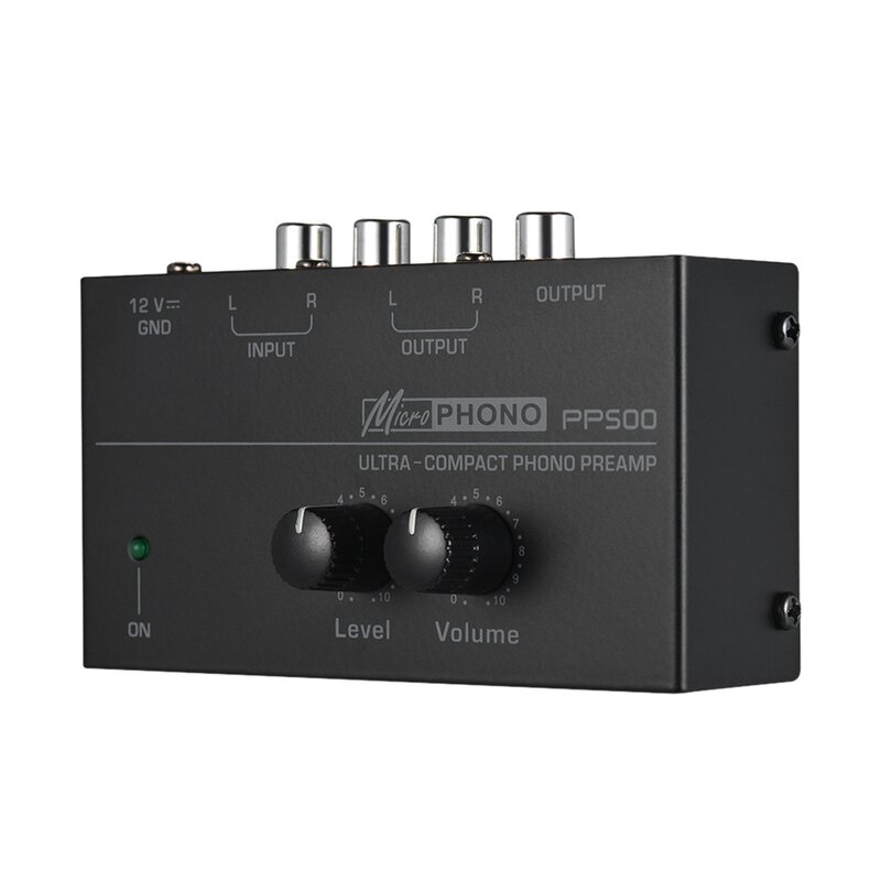 Ultra-Compact Phono Preamp PP500 with Bass Treble Balance Volume Adjustment Pre-Amp Turntable Preamplificador US Plug