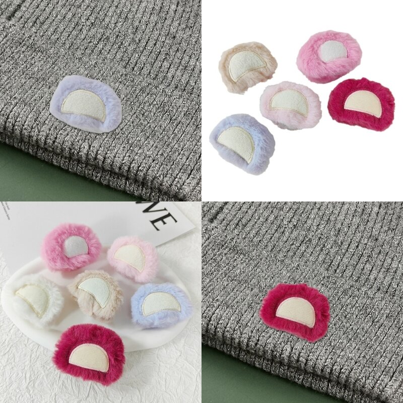 10pcs Bear Ear Shape Padded Applique for DIY Cloth Hat Sewing Supplies HXBA