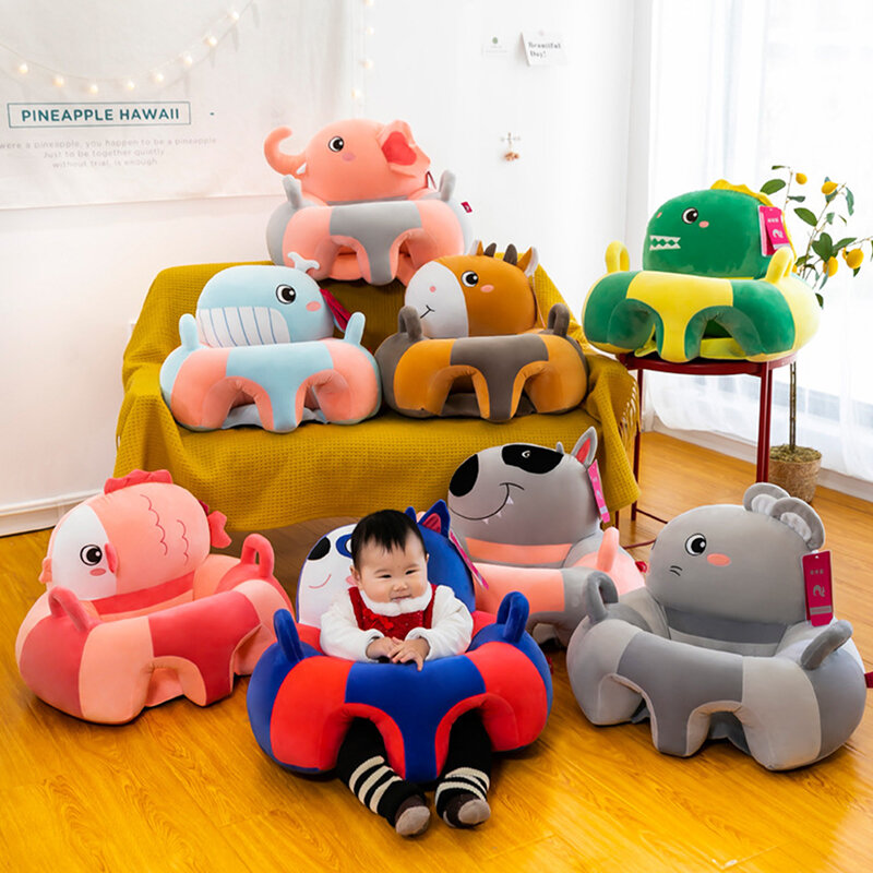 赤ちゃん用の動物型ソファシートパッド,ソフトチェア,サポートシート,ソファ枕,ぬいぐるみ,座っている,1個