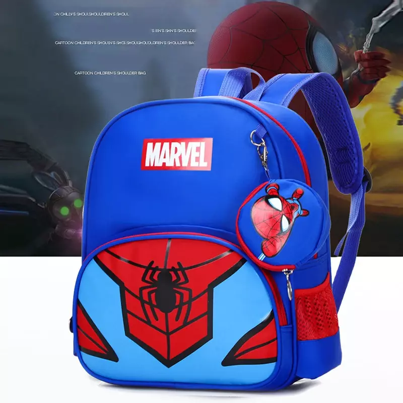 New Disney Backpacks For Children Cartoon Spider Captain Boys Shoulders Bags Students Fashion Schoolbags Large Capacity