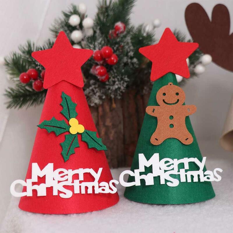 Chapeau de Père Noël en Feutre pour Enfants et Adultes, Décoratif, ix, Dessin Animé, Joyeux Noël