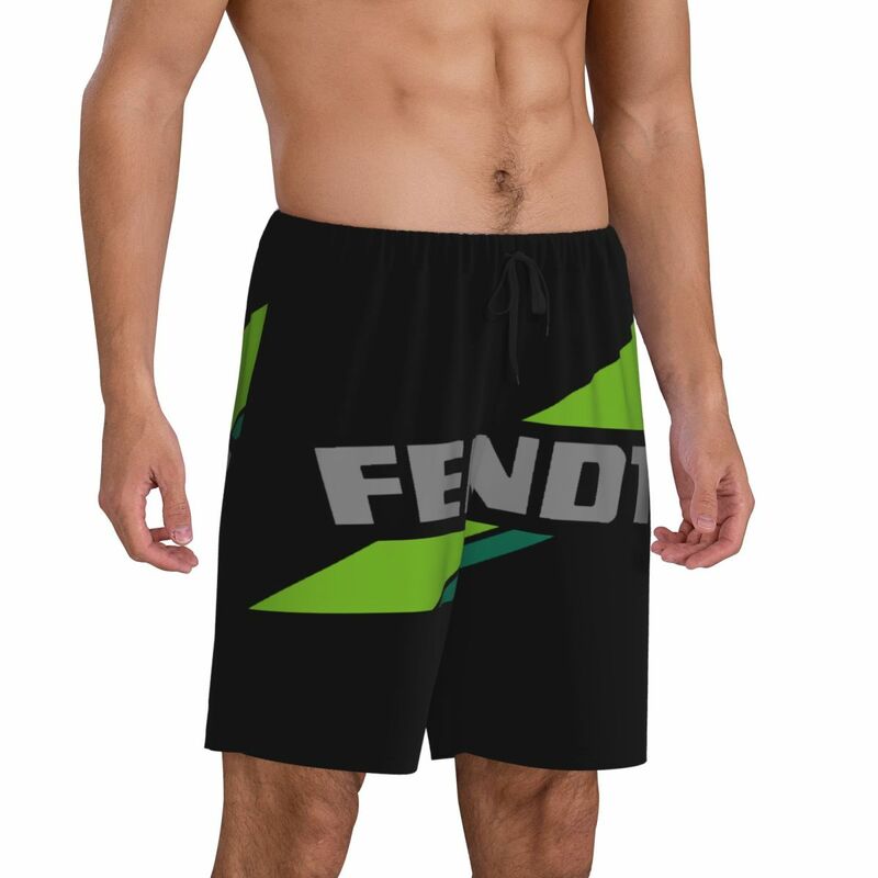 Fendt-pantalones cortos de pijama con logotipo de Tractor para hombre, ropa de dormir, parte inferior elástica, con bolsillos