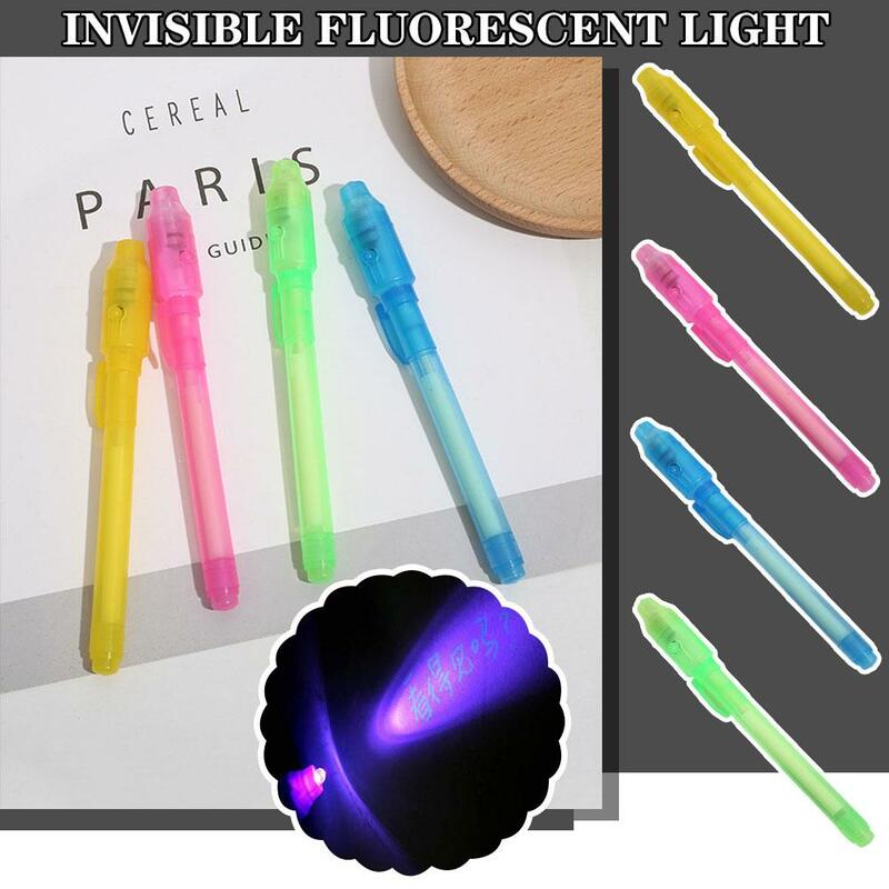 Bolígrafo fluorescente Invisible con luz Led para niños, pluma de tinta de papelería creativa, juguetes educativos de aprendizaje, Z6A7