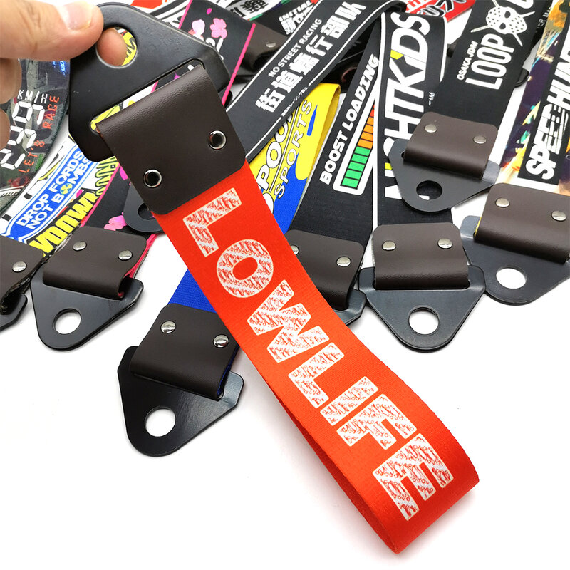 JDM Racing Culture Car Pendant Tow Strap Belt Tow Rope Ribbon Trailer Rope Bumper Towing Strap FOR NOS HKS Initial D Accessories