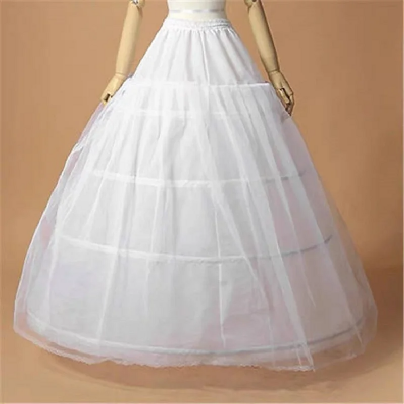 2023 neue 6 Reifen Krinoline schwarz weiß lange Hochzeit Petticoat Ballkleid Kleid Unterrock Rock halbe Slips Hochzeit Accessoires