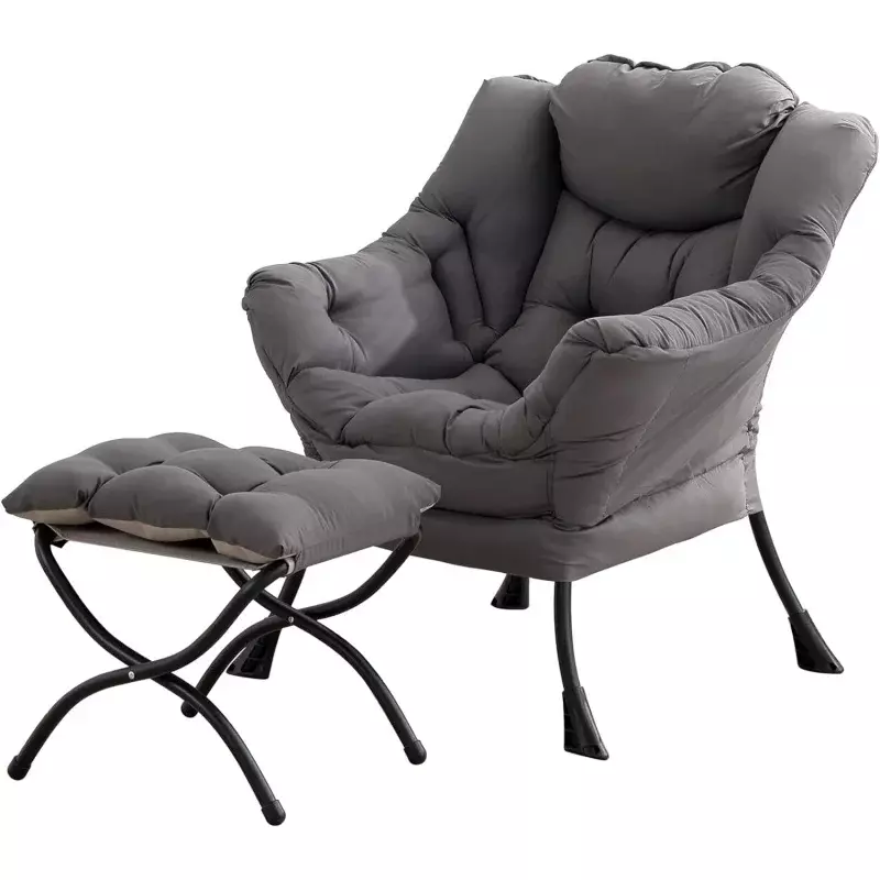Tiita Lazy Chair with Ottoman, Modern Large Accent Lounge , Leisure Sofa with Ottoman, Reading with Footrest