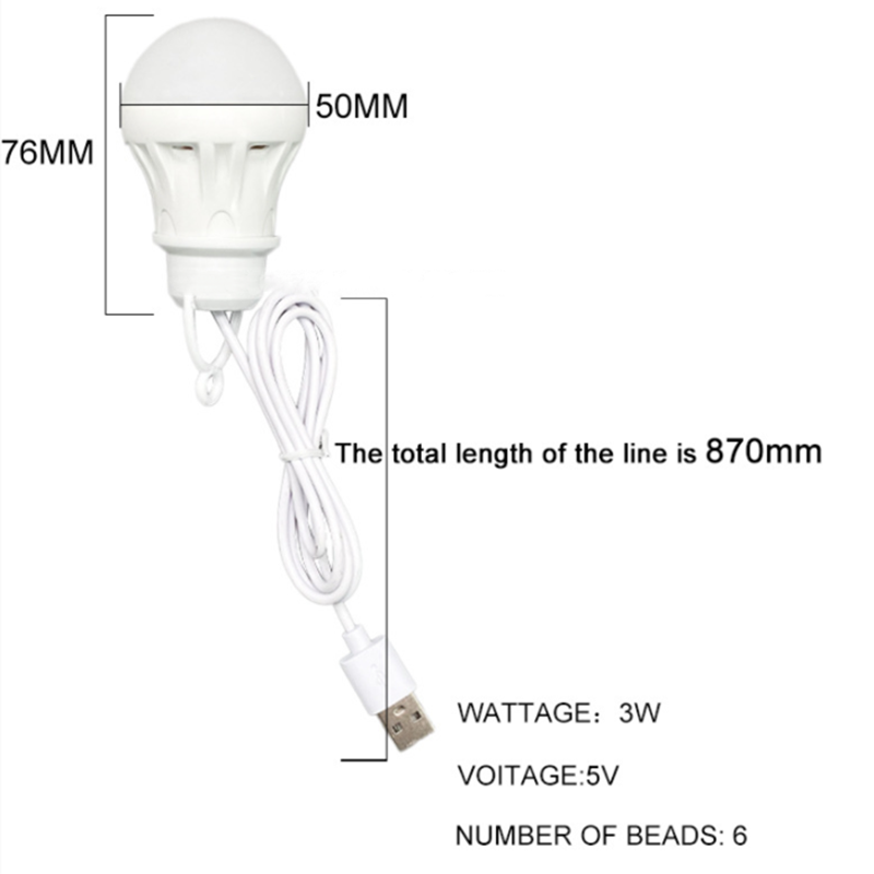 Lampka LED z USB, Mini przenośna lampa kempingowa 5V, lampka do czytania z przyciskiem przełącznika, jasna lampka na biurko dla ucznia