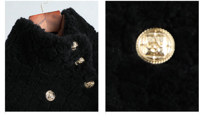 AYUNSUE Jaket Geser Domba Panjang Mantel Musim Dingin Baru Wanita 100% Jaket Wol untuk Wanita Mantel Bulu Gaya Korea Abrigo Mujer SGG1113