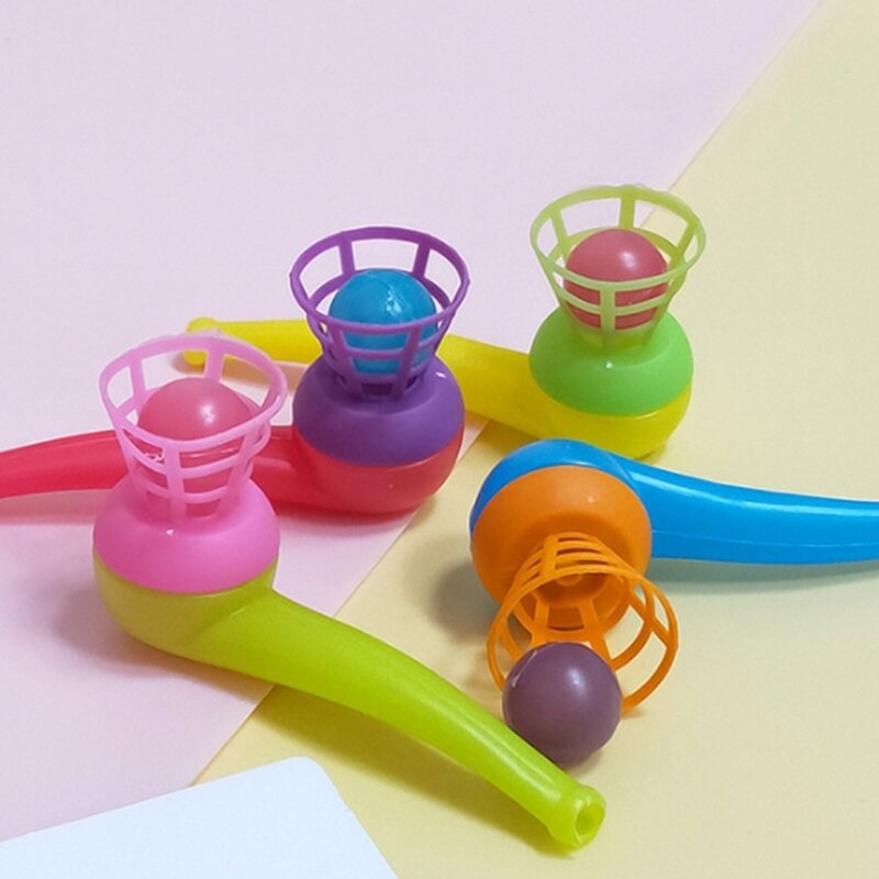 2 szt. Dmuchająca rura kulką Pływająca zabawka Plastikowa zabawna zabawka edukacyjna do ćwiczeń równowagi