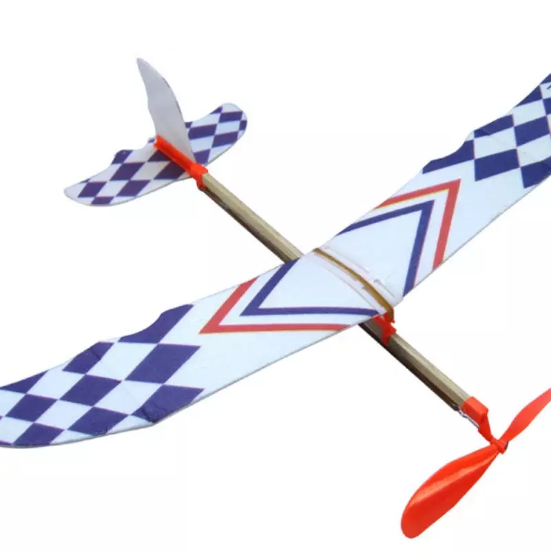 Aviões voadores de planadores para crianças, lance de mão DIY, elástico elástico, avião voador alimentado, avião modelo de montagem