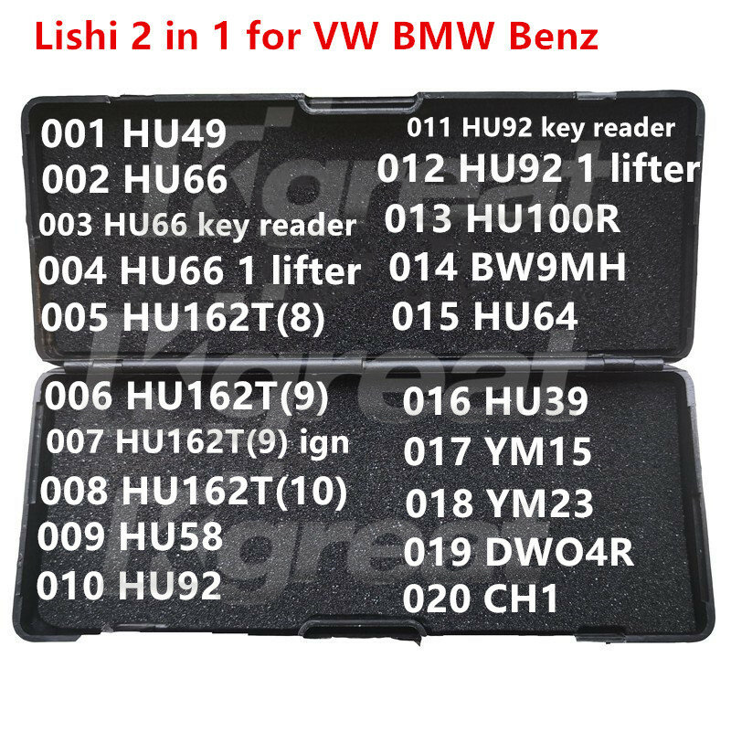 Lishi-2 em 1 HU49 HU66 HU162T(8) HU162T(9) HU162T(9) HU162T(10) HU58 HU92 BW9MH HU64 HU39 YM15 YM23 DWO4R para VW BMW Benz