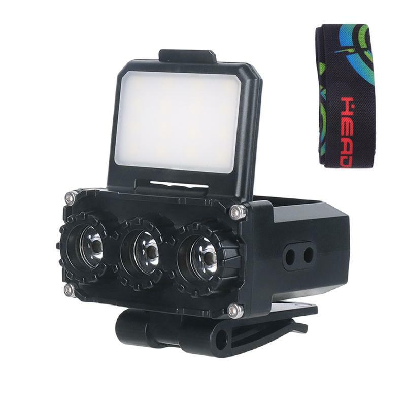 Farol de LED recarregável com sensor de movimento, lanterna, farol brilhante, 5 modos, luz principal, branco, vermelho, pesca