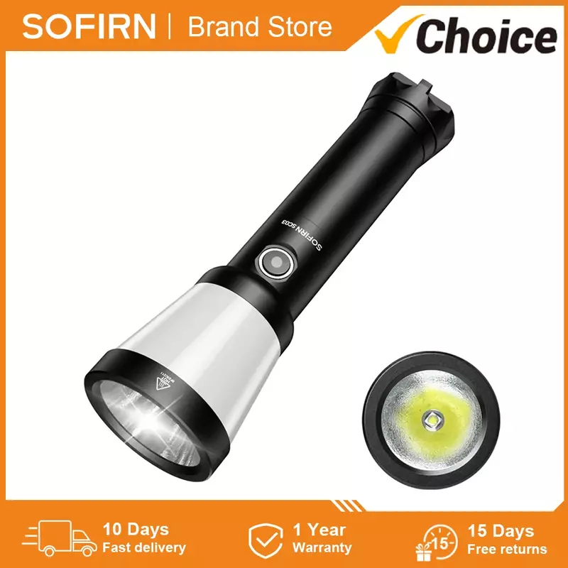 Sofirn โคมไฟ21700ชาร์จได้ USB C SC03 2000LM 2-in-1ไฟฉายที่มีประสิทธิภาพไฟฉายกลางแจ้งพร้อมไฟด้านข้างแบบคอมโบ
