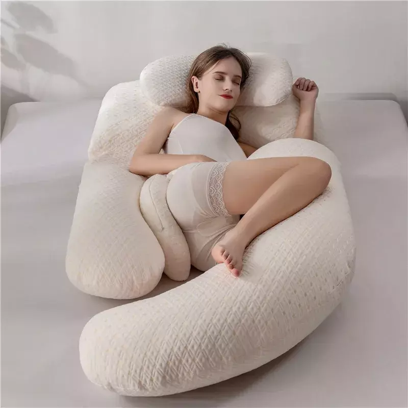 Bantal wanita hamil, pelindung pinggang samping bantal tidur penjepit kaki pendukung perut bantal hamil