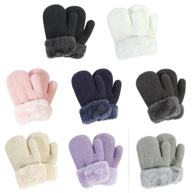 เด็กวัยหัดเดินเด็กถุงมือฤดูหนาวถุงมือสกี Mittens Warm Plush ถุงมือสำหรับหญิง1-3Years Breathable Universal Full Finger ถุงมือ