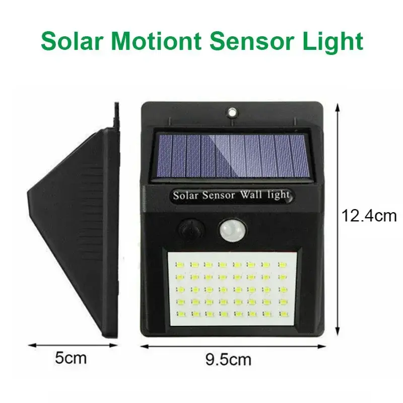 Sensor de movimento sem fio LED Solar Light, impermeável, luzes ao ar livre, decoração do jardim, holofotes, lâmpada de parede, 30 LEDs, 100 LEDs