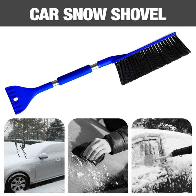 Herramienta de eliminación de nieve para parabrisas de coche, raspador de hielo, cepillo de limpieza multifuncional 2 en 1 para camión y coche
