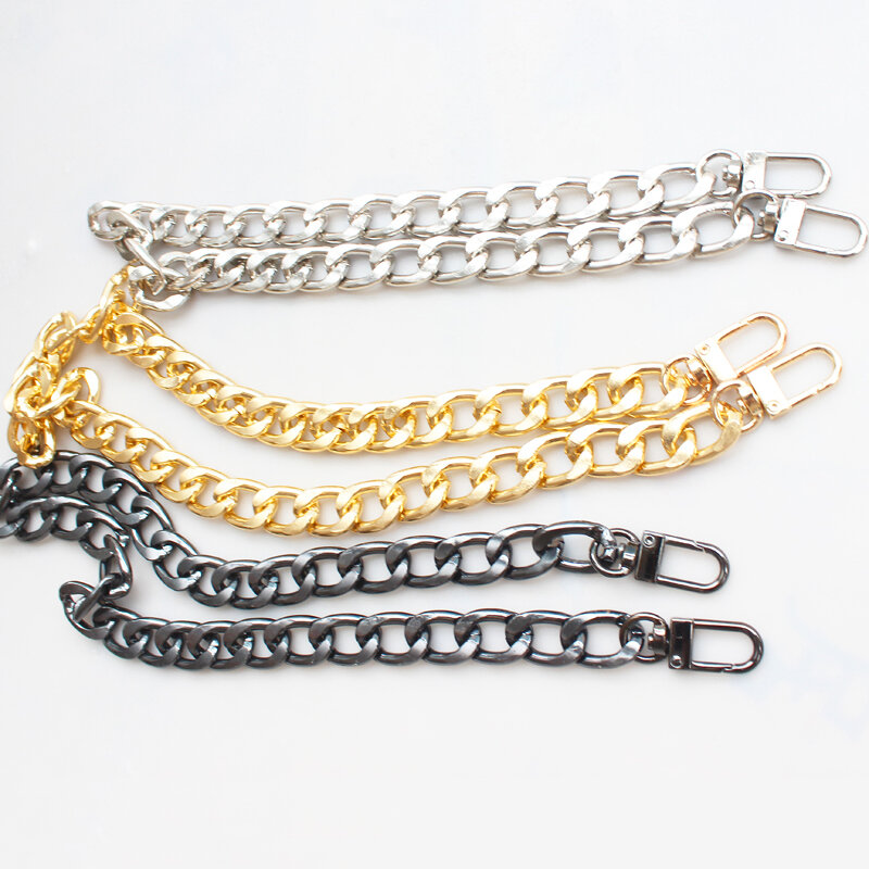 Cadena de Metal de repuesto para asa de bolso, accesorios de bricolaje para correa de bolso, Bronce Antiguo, plata y oro, 30cm
