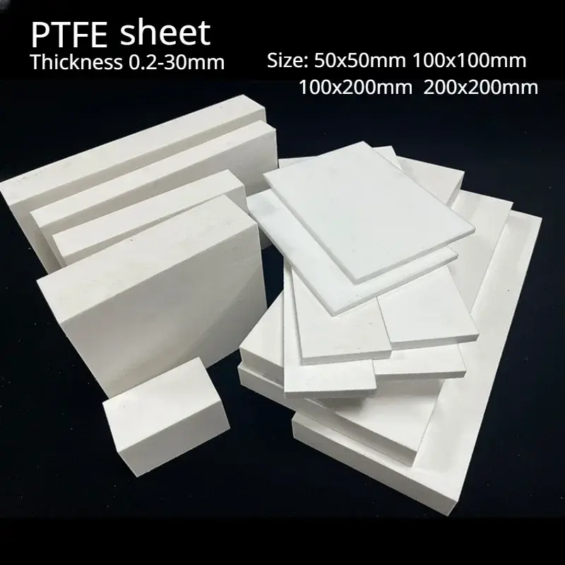 Thick 0.2-30mm Hard  PTFE Board Plastic Plate Sheet Gasket Handmade DIY Model Building Making Crafts 50x50 100x100 100x200mm