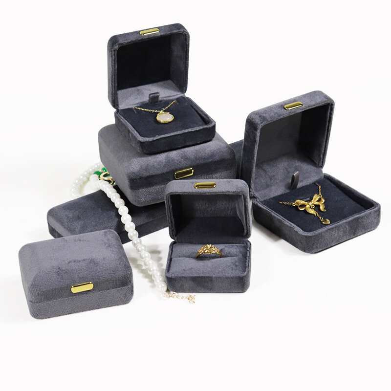 Top Grade Velvet Octagonal Jewelry Gift Box for Women Vintage Solid Necklace Earrings Rings Peckage Cases Jewelry Display Holder