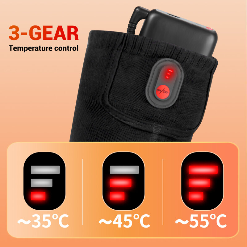 Calcetines calefactables recargables para esquí, botas calentadas, USB, 5000mah, para exteriores
