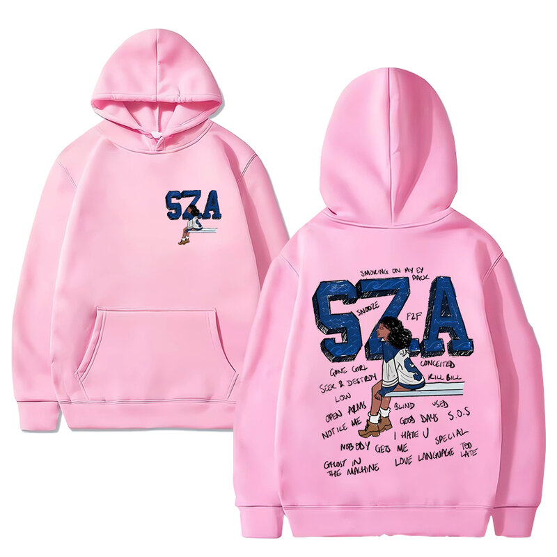 Singer Sza Sos Grafische Print Hoodies Mannen Vrouw Mode Casual Fleece Sweatshirts Met Lange Mouwen Populaire Unisex Oversized Pullovers