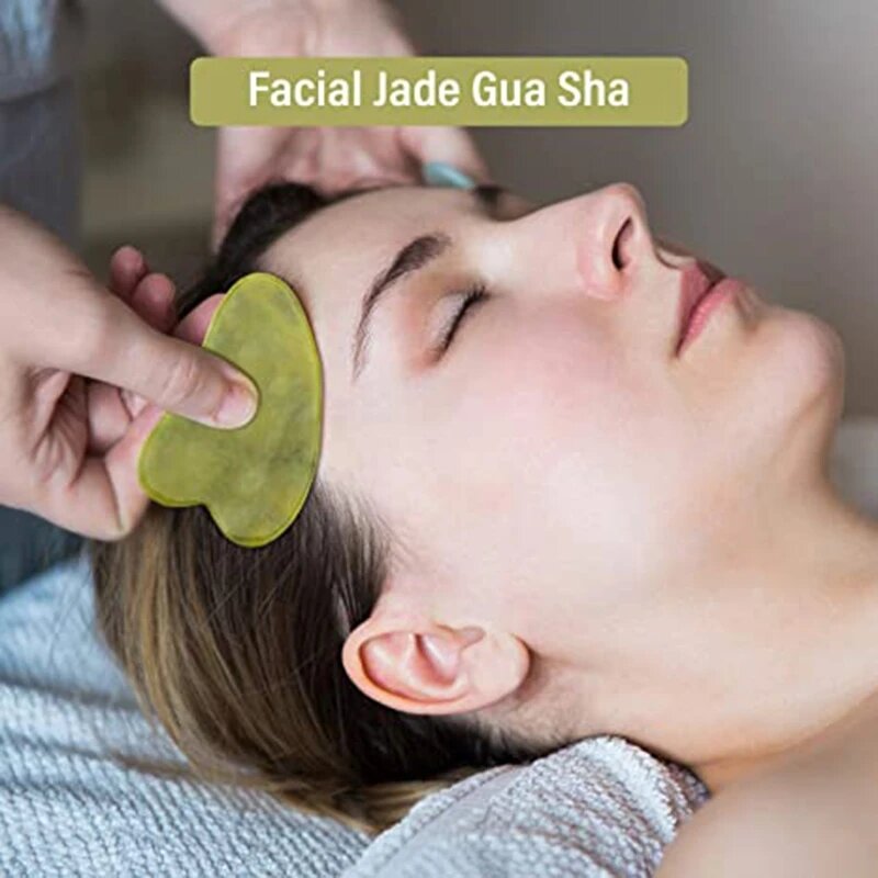 Piedra de Jade Natural para raspar, masajeador Gua Sha, SPA Facial, acupuntura, belleza de la piel, herramientas de masaje para el cuidado Facial