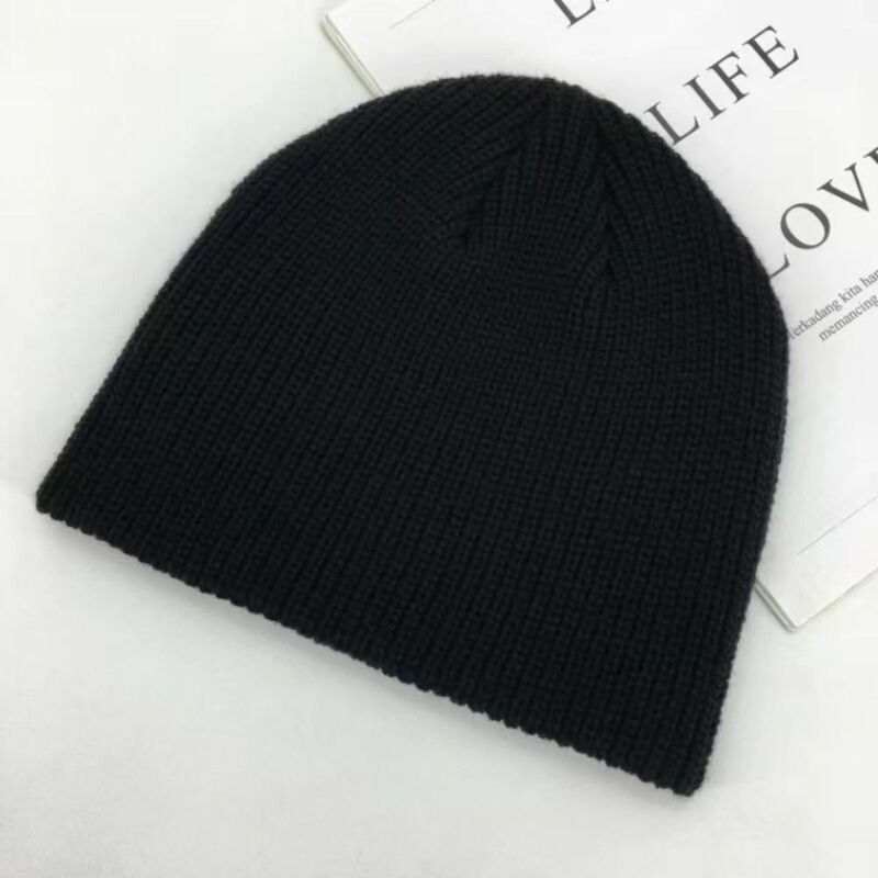 Berretto invernale moda tinta unita berretti di lana caldi paraorecchie per maglieria cappello lavorato a maglia da uomo