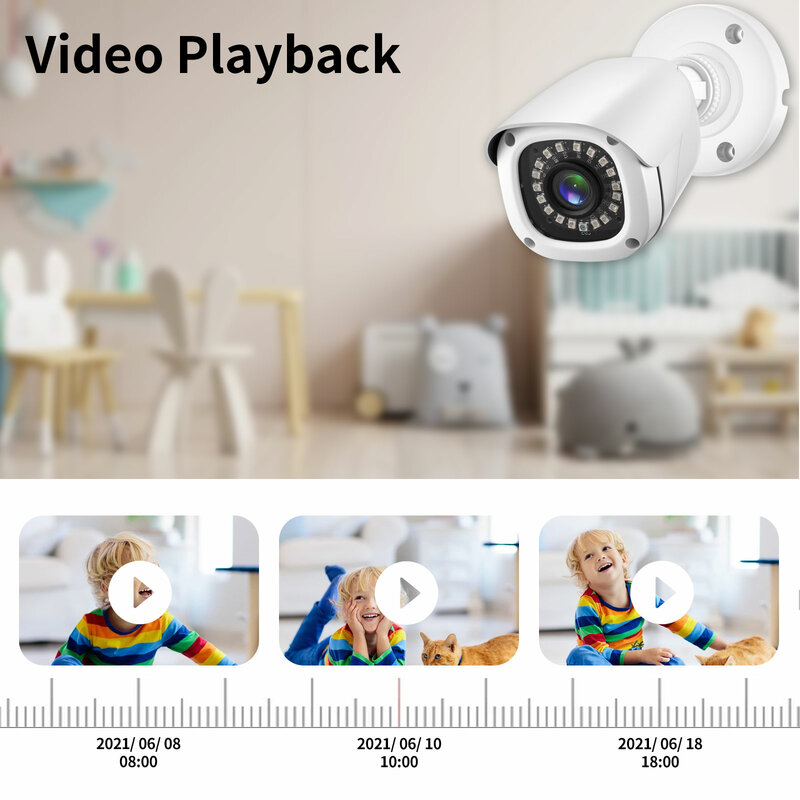 Kamera Gadinan HD 720P 1080P 5MP AHD Kamera Keamanan CCTV BNC Luar Ruangan Peluru Penglihatan Malam Inframerah Pengawasan Berkabel Rumah