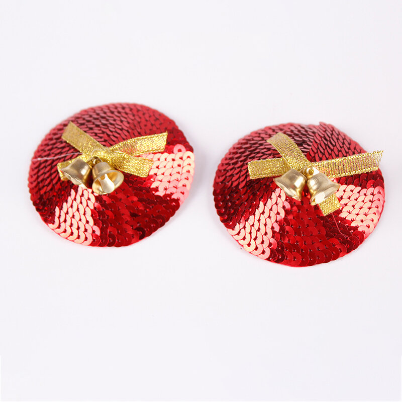 2Pcs Christmas Theme Breast Sticker with Christmas Element Design Suitable for Ball Carnival